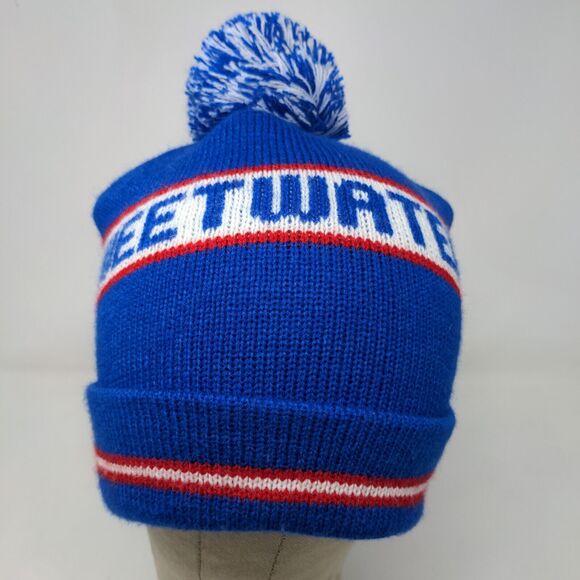 Cap America Men's Knit Beanie Hat Cap Blue Sweetwater Made in USA Pom Pom - Picture 3 of 13